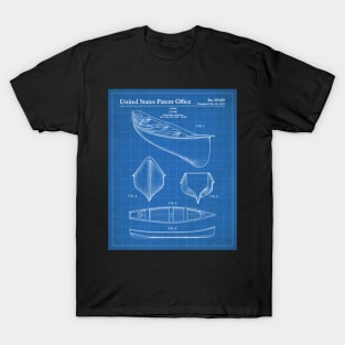 Canoe Patent - Kayak Art - Blueprint T-Shirt